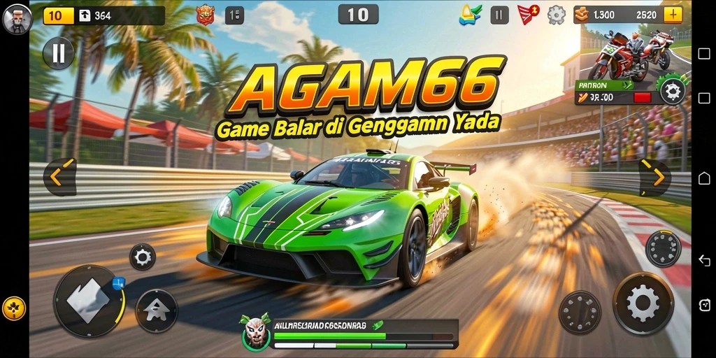 Tampilan gameplay balap yang mendebarkan dan mengasyikkan.