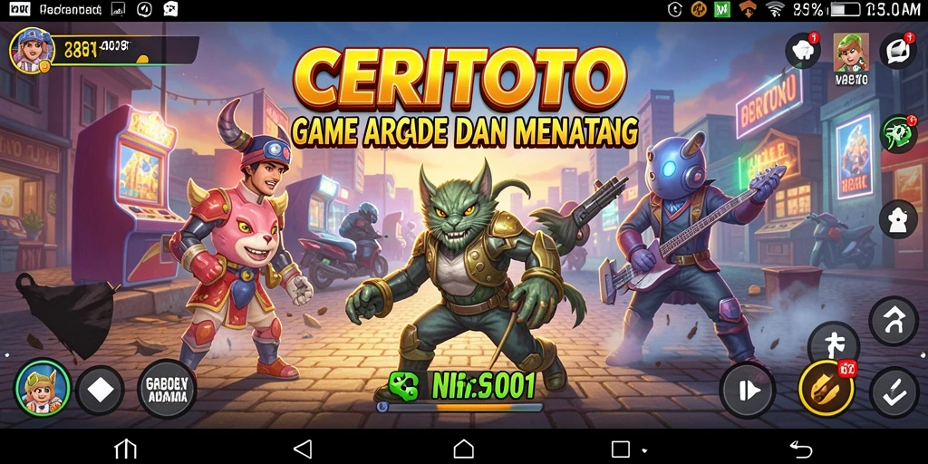 Tampilan gameplay CERITOTO yang penuh warna dan menantang.