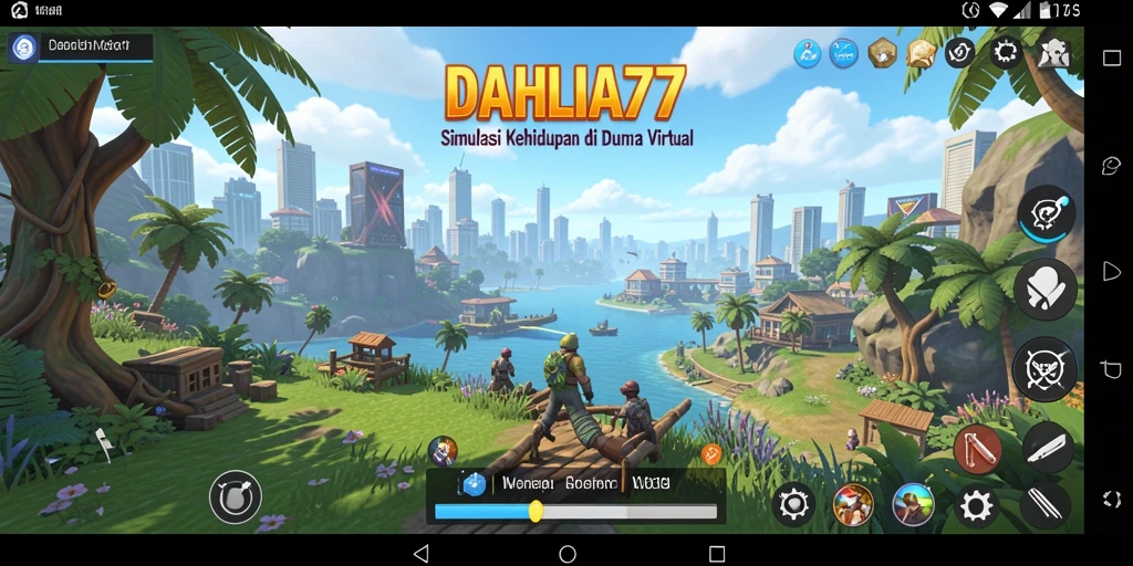 Screenshot gameplay DAHLIA77 dengan interaksi karakter yang seru.