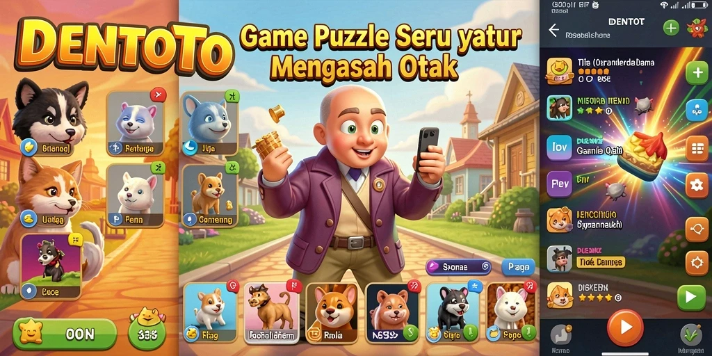 Tampak gameplay DENTOTO yang menarik dengan berbagai teka-teki.