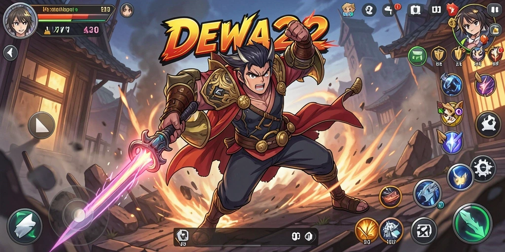 Tangkapan layar DEWA22 menampilkan aksi karakter dalam gameplay Anime yang seru.