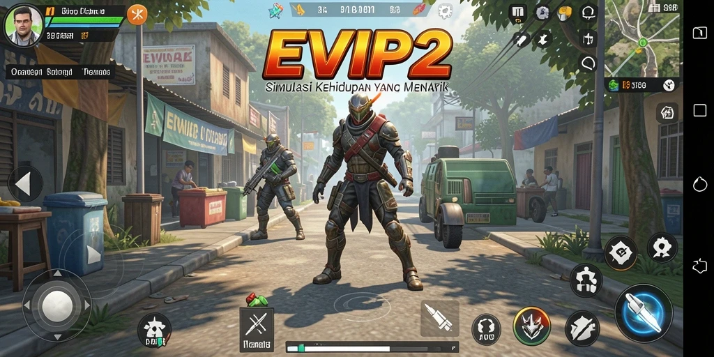 Tampilan gameplay EVIP2 yang menampilkan kehidupan karakter.