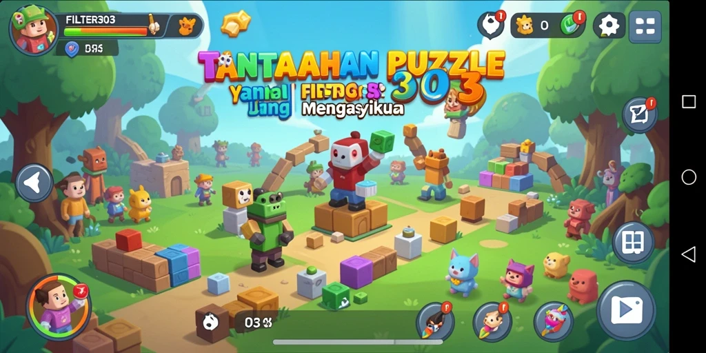 Gambaran gameplay menantang FILTER303 dengan teka-teki yang menarik.