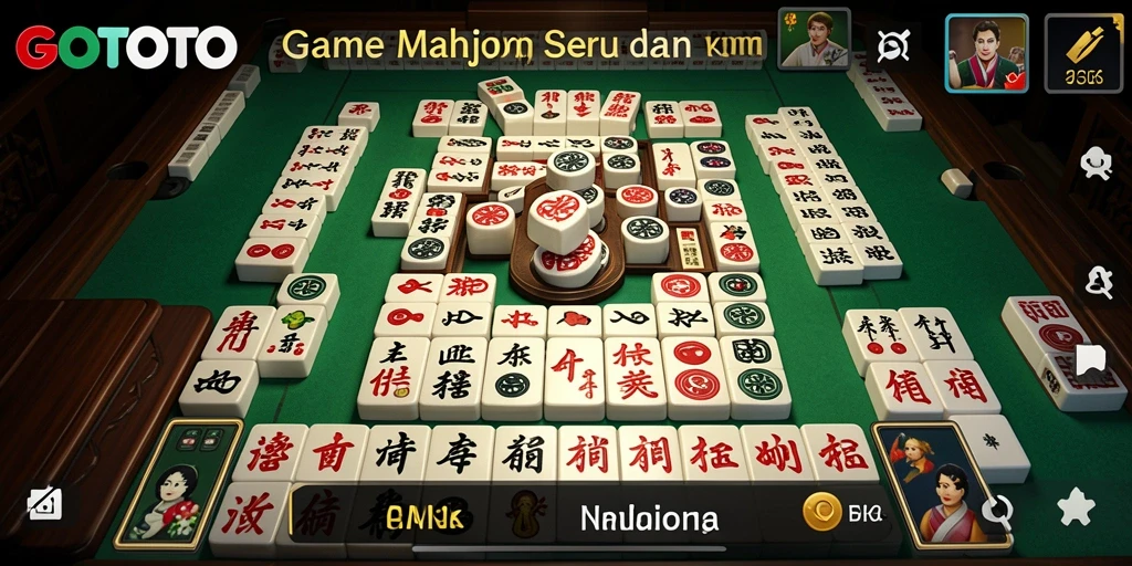 Tampilan gameplay seru di GOTOTO yang menampilkan strategi Mahjong.