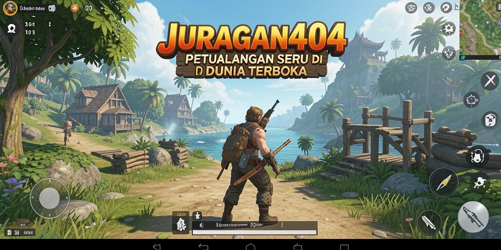 Screenshot gameplay JURAGAN404 yang menampilkan dunia terbuka yang luas.