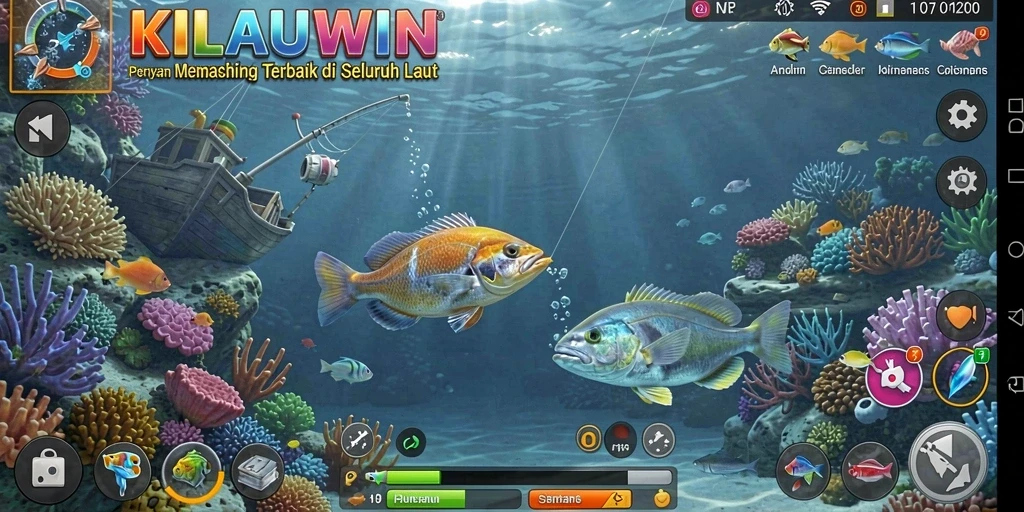 Tangkapan ikan besar dalam gameplay KILAUWIN.