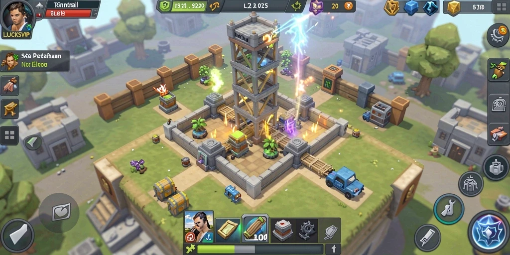 Tampilan gameplay menara yang mendebarkan dalam LUCKSVIP.
