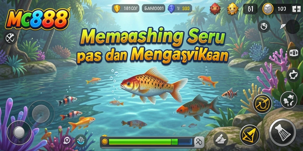 Tampilan screenshot dari gameplay MC888 yang menampilkan aksi memancing seru.