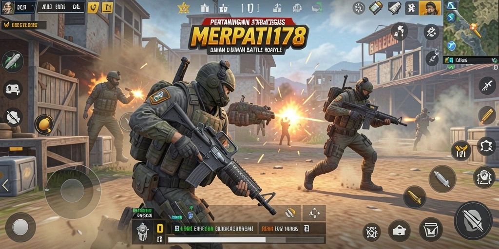 Tampilan menarik gameplay Battle Royale MERPATI178 di medan pertempuran.