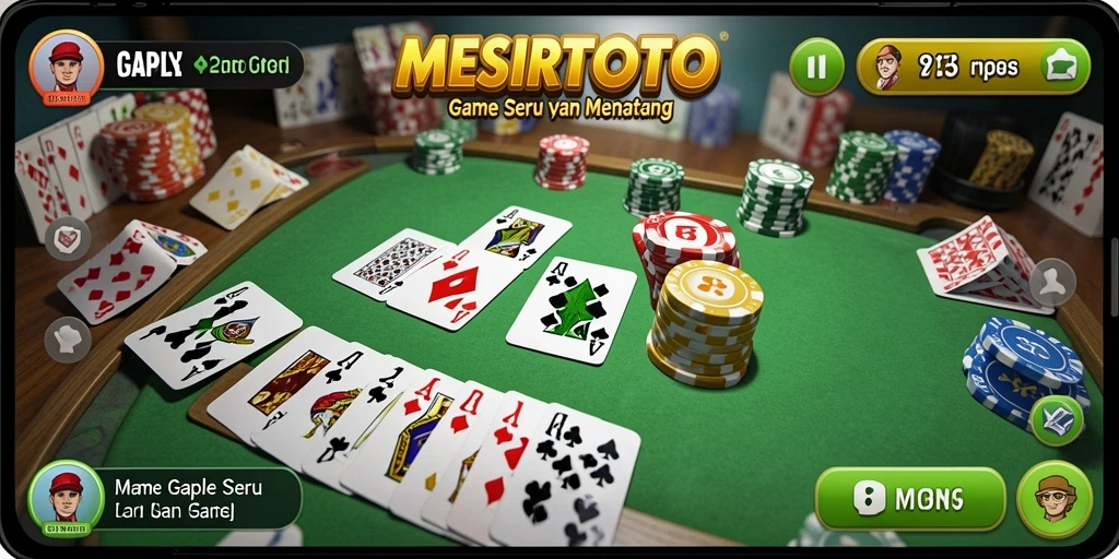 Tampilan menarik dari gameplay Gaple di MESIRTOTO.