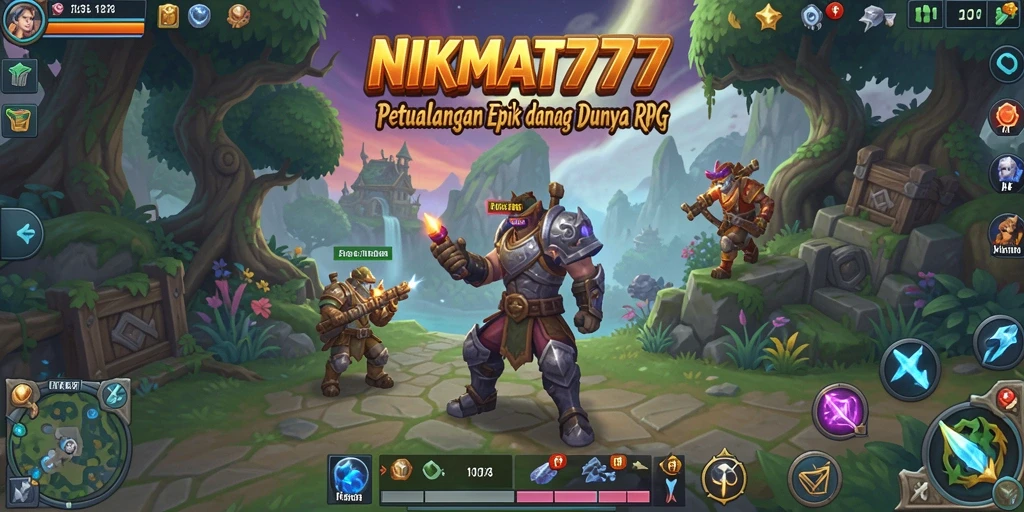 Screenshot dari NIKMAT777 menampilkan aksi pertempuran yang seru di dunia RPG.