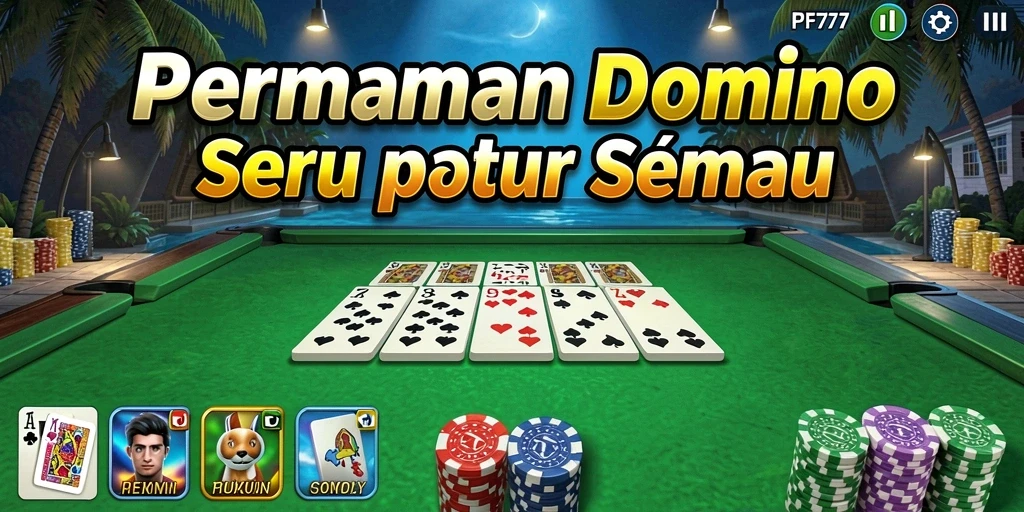 Tampilan screenshot utama PF777 menampilkan gameplay seru Domino.