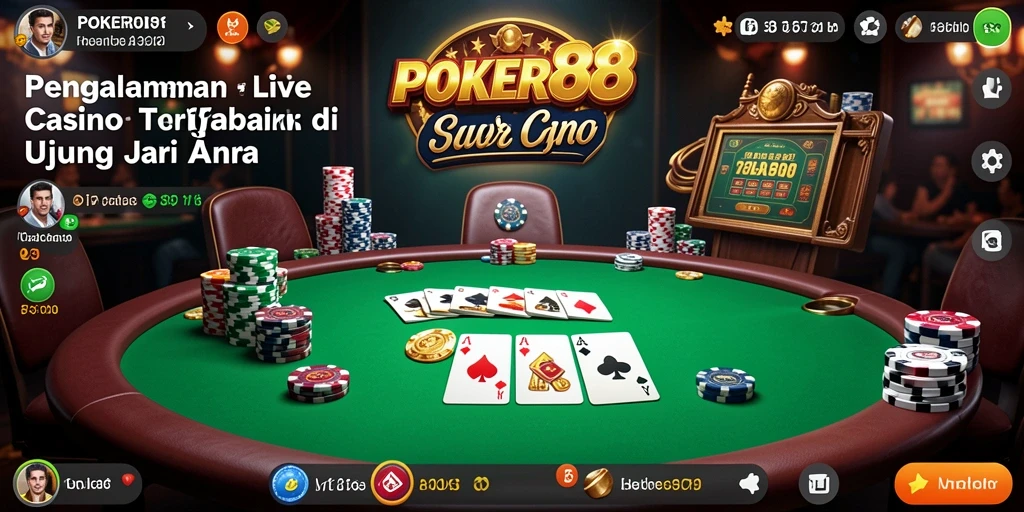 Tampilan menarik dari gameplay Live Casino POKER88.