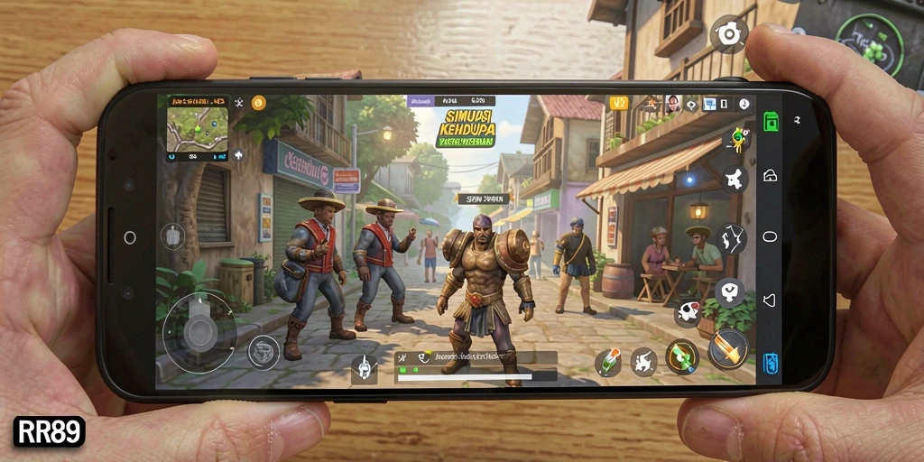 Screenshot gameplay RR89 yang menampilkan interaksi karakter dan lingkungan.