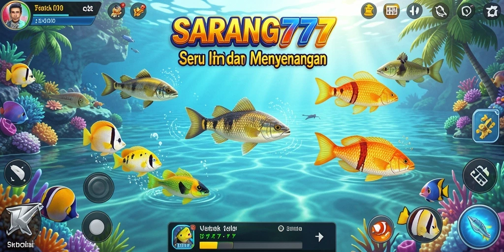 Tampilan dinamis dalam permainan Tembak Ikan SARANG777.
