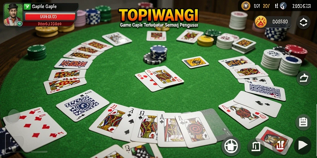 Screenshot gameplay Gaple di TOPIWANGI yang seru dan menantang.
