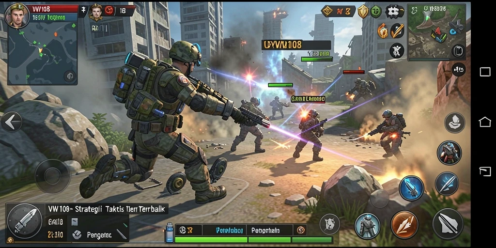 Tampilan gameplay VW108 yang mendebarkan dengan strategi taktis yang dalam.